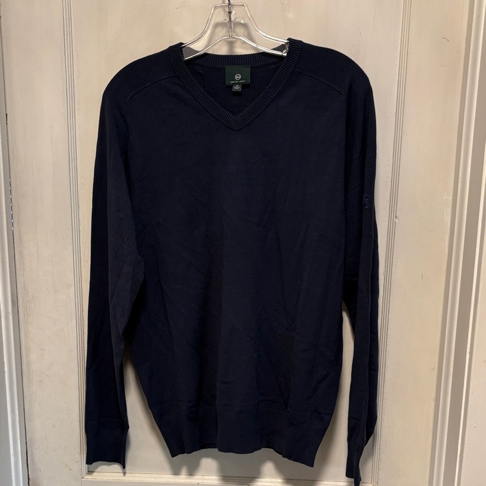AG Green Label Vneck Men's Navy Knitted Sweater New Without Tags Medium